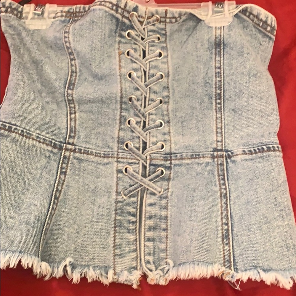 Crop shirts jean material